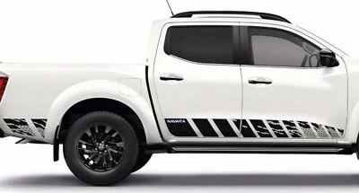 Fits Nissan NP300 NAVARA 2016 - 22 N-Guard style decal graphics in Black Only
