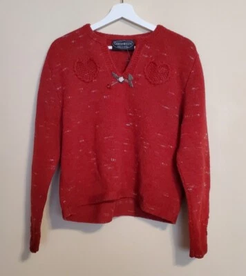 Nuevo con etiquetas Suéter De Colección Giesswein Lana Corazón Rojo Flor Talla 42 Austria Pura Lana Nueva Foto 1 de 4
