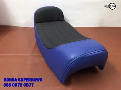 Fit Honda CB72 CB77 CYB72 CYB77 RACE SEAT BLUE/BLACK  **sa3740** - Image 1 of 4