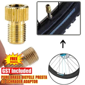 Valve Adaptor Bikes Inflate Tire Tool Pump Presta to Schrader Brass Convert AU - Picture 1 of 12