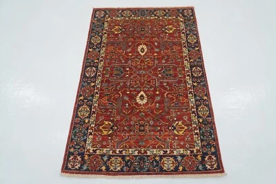 3 x 5 ft Red Bidjar Oriental Afghan Hand Knotted Traditional Area Rug - Image 1 of 4