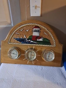 Vtg Sunbean Carved Nautical Light House Water Station - Picture 1 of 7