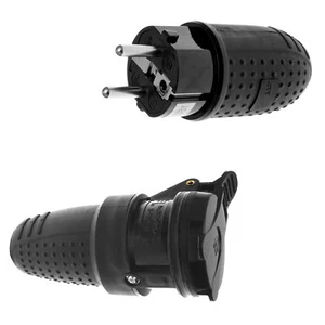 Enchufe Schuko embrague contacto de protección enchufe goma IP44 hermético 250 V - Imagen 1 de 13