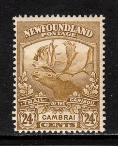 NEWFOUNDLAND — SCOTT 125 — 1919 24c BISTER CARIBOU — MH — SCV $45 - Picture 1 of 2