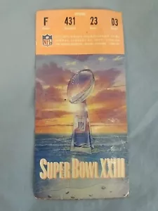1989 Super Bowl 13 XXIII Ticket Stub San Francisco 49ers Bengals Jerry Rice MVP - Picture 1 of 5