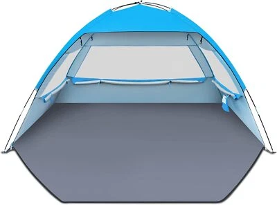 Portable Freestanding Beach Tent For 3 People Uv Protection Easy Setup Blue - Image 1 of 4
