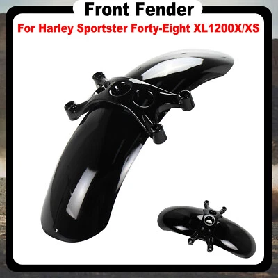 Guardabarros delantero para Harley Sportster Forty-Eight XL1200X/XS 2010-2021 negro brillante Foto 1 de 4