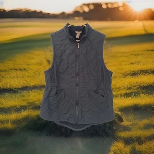 Bit and Bridle Women's Full Zip Quilted Lightweight Sleeveless Vest Black Medium - Picture 1 of 4