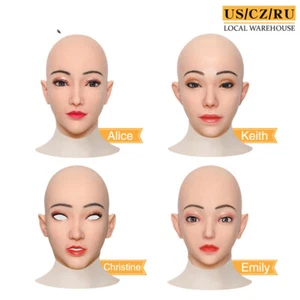 2024 Silicone Female Mask Headgear Masks Crossdresser Cosplay Masquerade - Picture 1 of 16