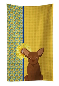 Asciugamano cucina estivo girasoli cioccolato chihuahua WDK5376KTWL - Foto 1 di 5