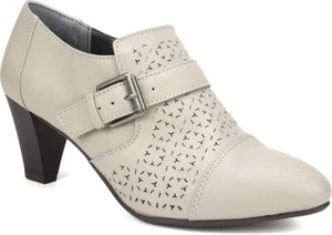 Rialto Women's Sairah Shoes Block Heel Side Zip Leather Smooth Gray Size 9M - Picture 1 of 2