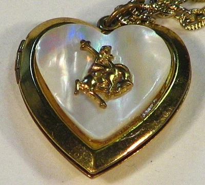 Collar medallón American Royal Rodeo ~ madreperla latón Kansas City vintage  Foto 1 de 4