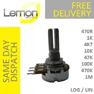 Potenciómetro 16mm Pot Resistencia Variable Logarítmico Lineal - Imagen 1 de 1