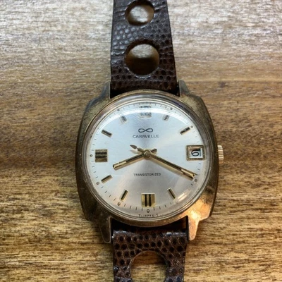 Reloj Caravelle Vintage Transistorizado Años 70 Acero Inoxidable Trasero ~ Piezas/Reparación Foto 1 de 4