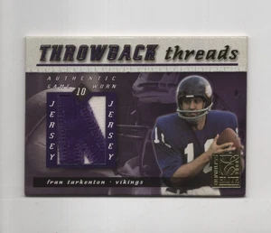 FRAN TARKENTON MARK BRUNELL 2000 DONRUSS ELITE THROWBACK THREADS DUAL PATCH /50 - Picture 1 of 2
