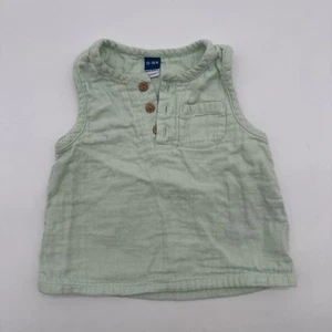 Old Navy Blouse Youth Girl 12-18M Green Henley ..#26146 - Picture 1 of 8