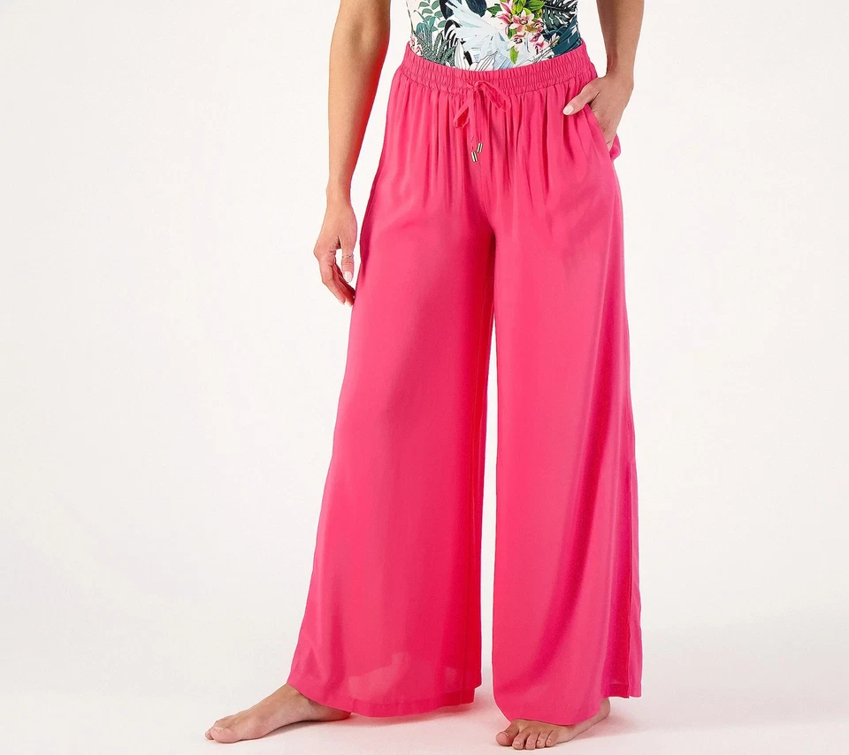 #1228 Jantzen Regular Wide Leg Printed Pull-On Woven Cover-Up Pants SIZE XL - Image 1 of 1