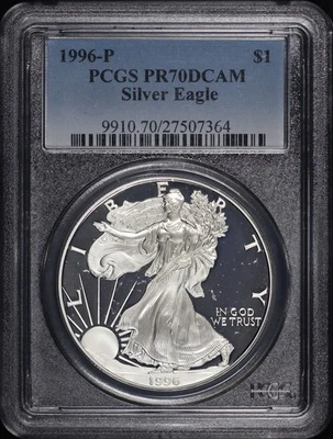 1996-P American Silver Eagle PCGS PR-70 DCAM - Image 1 of 2