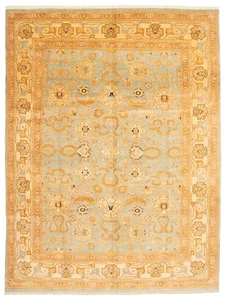 Traditional Hand-Knotted Bordered Carpet 10'0" x 13'0" Wool Area Rug - Picture 1 of 9