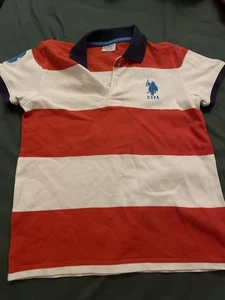 U.S Polo assn Kids Polo 8-9 Years Very Good Condition White Red And Dark Blue - Picture 1 of 7