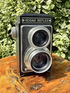 Vintage Kodak Reflex TLR Kamera 620 Film Mittelformat mit Leder Field Case 40er - Bild 1 von 24