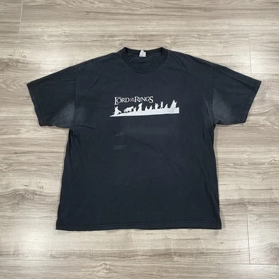 Vintage Lord of the Rings Shirt Mens 2XL Faded Black Movie Promo Premiere Y2K - Image 1 of 4