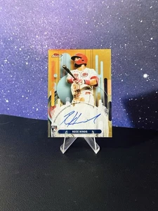 2025 Topps Finest Baseball Rece Hinds RC AUTO Gold/50 Reds ROOKIE RECORD BREAKER - Picture 1 of 2