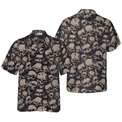Skull And Cool Hawaiian Shirt - Imagem 1 de 2