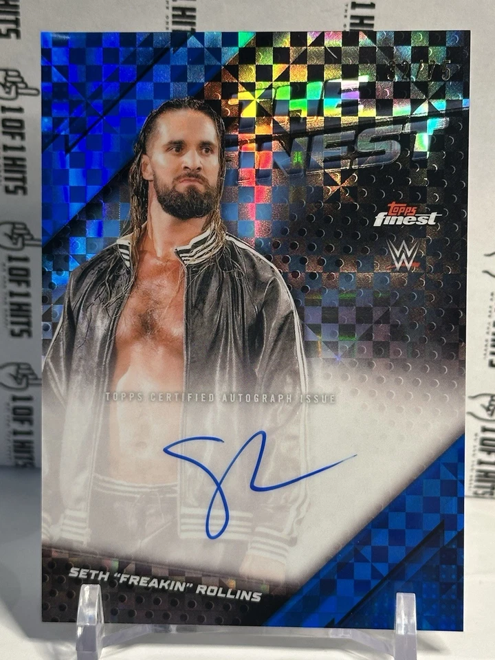 2025 Topps Finest Seth "Freakin" Rollins The Blue Checkerboard /75 Auto AL2 - Image 1 of 3