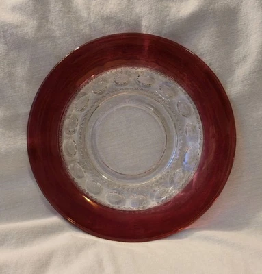 Vintage Kings Crown Ruby Red Flash Thumbprint Plate 6 Inch - Image 1 of 2