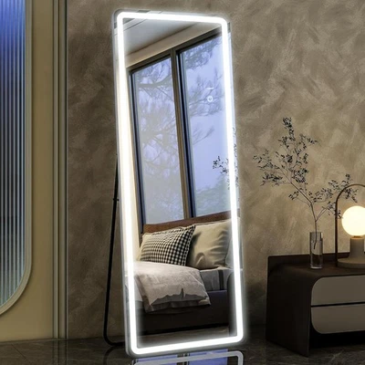Full-Length Mirror (64"x21") with LED Lights, Dimming & 3-Color Lighting - Image 1 of 4