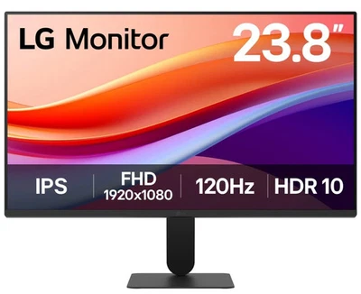 LG 24 inch 120Hz 1ms Computer Monitor HDR10 sRGB 99% 1080p Slim Bezel - Image 1 of 4