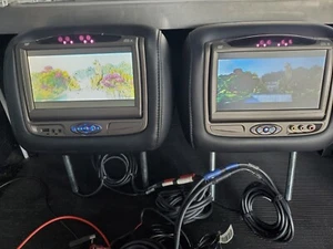 04-09 LEXUS RX330 RX350 INVISION 7" LCD DVD MONITOR PLAYER HEADREST PAIR - Picture 1 of 11