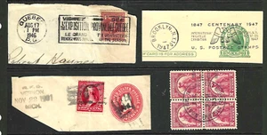 INTERESSANTE SAMMLUNG STEMPEL 2 Cent Washington auf Stück etc US 4B41 - Bild 1 von 5