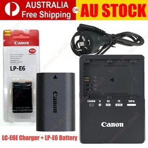 Genuine Canon LC-E6E Charger With LP-E6 Battery For Canon EOS 5D 6D 60D 70D AU - Picture 1 of 7