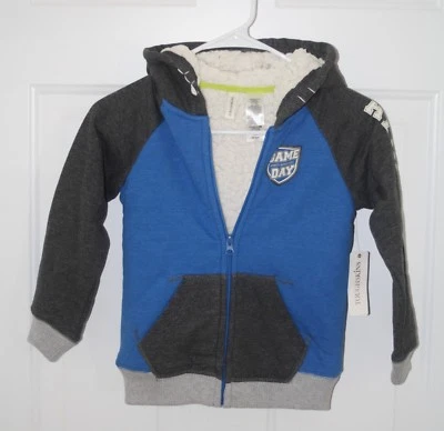 Toughskins Boys' Raglan Long Sleeve Hoodie Graphite Heather New - Image 1 of 4