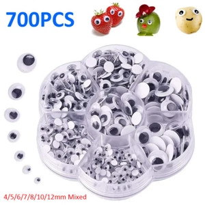 700X Selbstklebende Googly-Augen 4mm-12mm Gemischt Verschiedene Wiggly Basteln - Bild 1 von 11