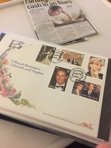 ISLE OF MAN FDC 1999 EDWARD & SOPHIE ROYAL WEDDING FIRST DAY COVER Unaddressed - Picture 1 of 3