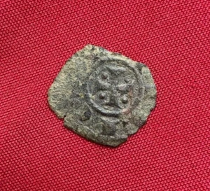 moneta medievale antica denaro MANFREDI Regno di Sicilia del medioevo con croce - Imagen 1 de 4