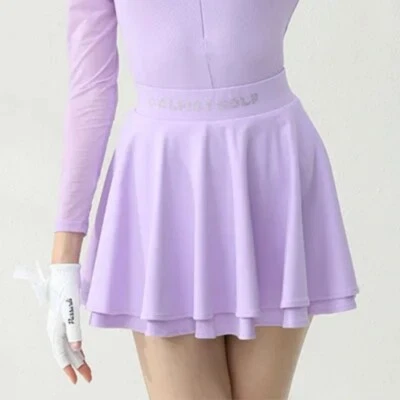 Golfista Dama Seda Hielo Manga Larga Camisas de Golf Niña Anti-vacío Plisado Falda Conjuntos Foto 1 de 4