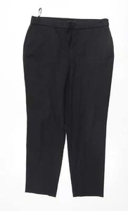 David Emanuel Womens Black Cotton Blend Trousers Size 14 L27 in - Picture 1 of 12
