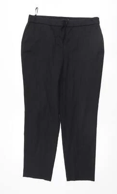 David Emanuel Womens Black Cotton Blend Trousers Size 14 L27 in - Image 1 of 4