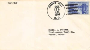Grove Hill NC 1954 DPO Last Day. - Bild 1 von 1