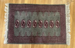 Rug. Baluchistan 20th century. Green, Purple, Cream. 38" x 24" (LTD) - Picture 1 of 4