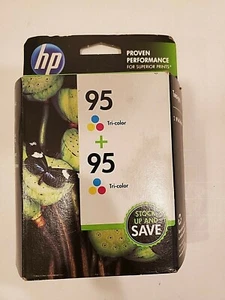 Genuine HP 95 Tri-Color Ink Cartridge CD886FN Sealed Twin-Pack 11/2014 - Picture 1 of 3