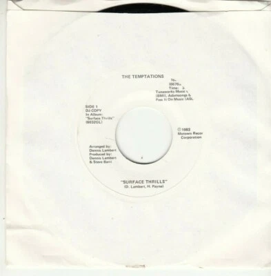 THE TEMPTATIONS - SURFACE THRILLS - PROMO MINT GORDY 45 - UNPLAYED NEW - Image 1 of 2