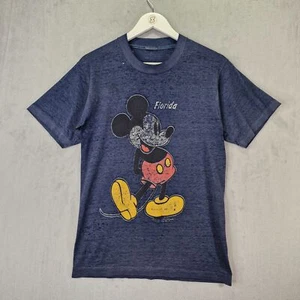 Vintage 90er Mickey Mouse T-Shirt Herren mittelblau Disney Florida Einzelnaht - Bild 1 von 18