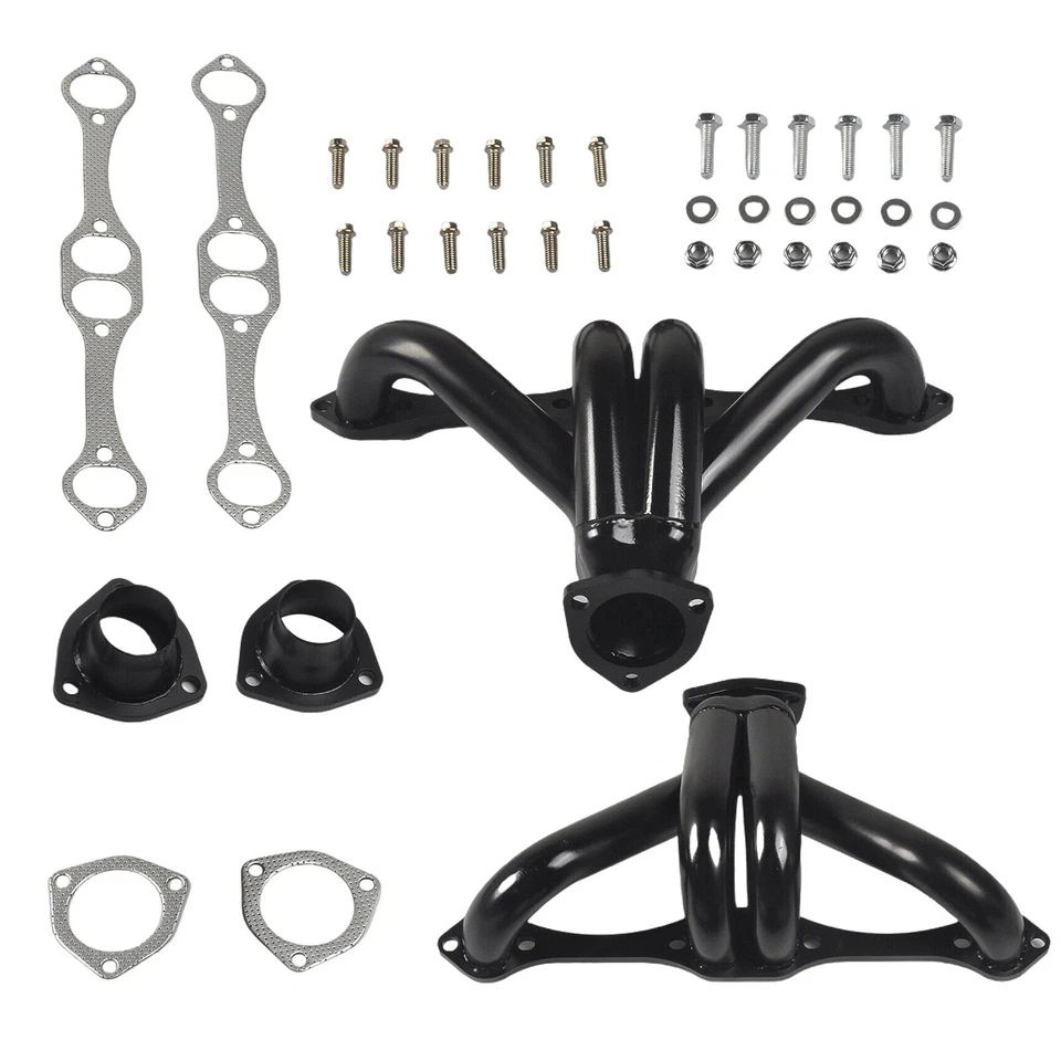 Cabezales de escape colectores pequeños negros SBC V8 283 305 327 350 NUEVOS para Chevy Hugger Foto 1 de 4