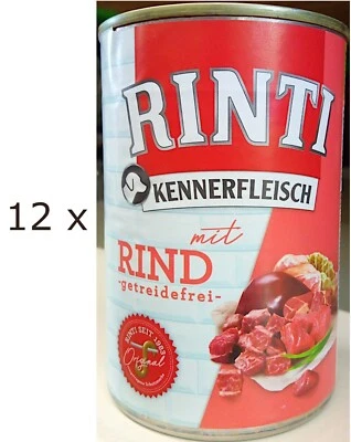12 x 400 g Rinti Kennerfleisch Rind (€ 6,04/kg) getreidefreies Nassfutter - Bild 1 von 3