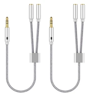 Portable 3.5mm AUXs Splitter Headphone Splitter Easy Audios Sharing for Speaker - Photo 1/10